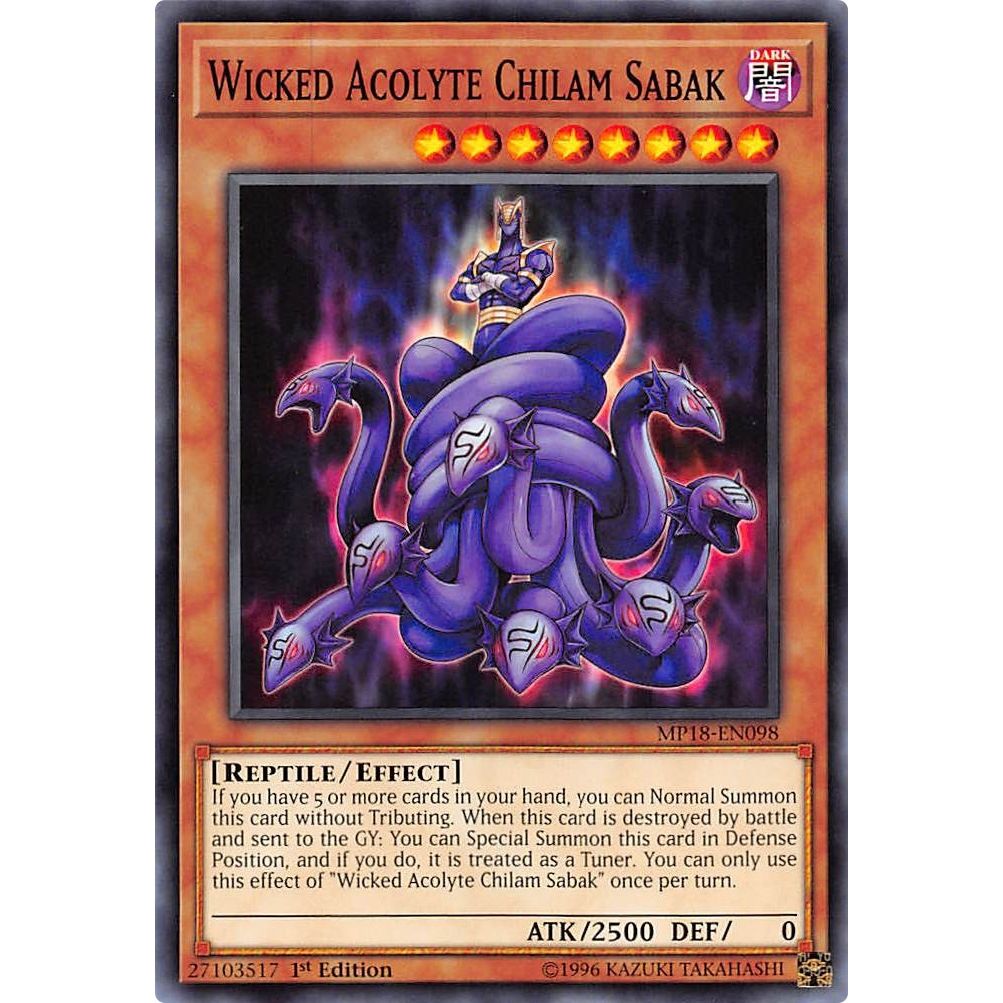 Image for Wicked Acolyte Chilam Sabak (MP18-EN098) (MP18) - YuGiOh