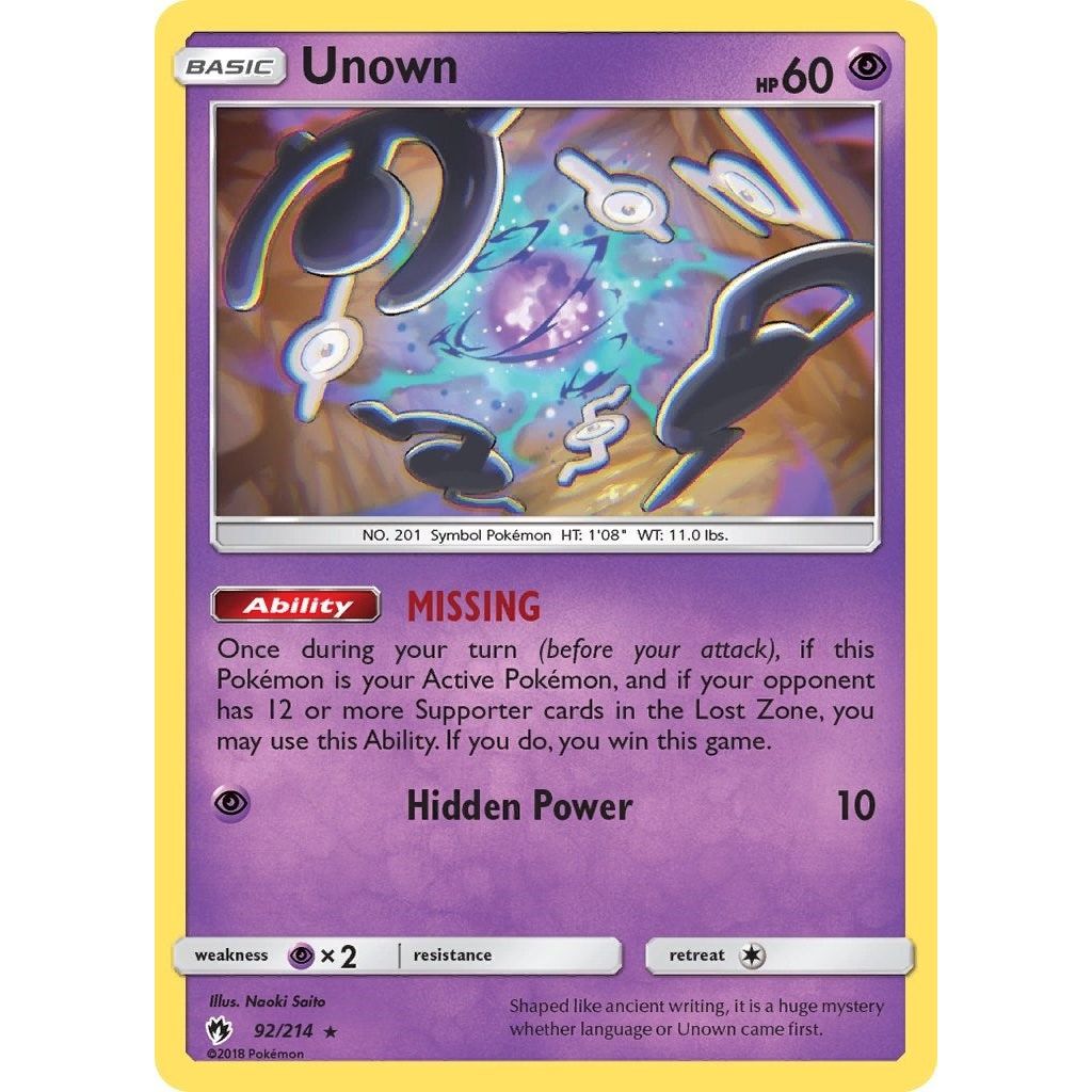 Image for Unown (92) (92/214) (SM8) - Pokemon
