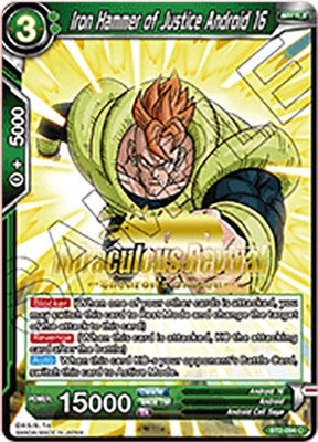 Image for Iron Hammer of Justice Android 16 (Shenron's Chosen Stamped) (BT2-094) (TPR) - Dragon Ball Super: Masters
