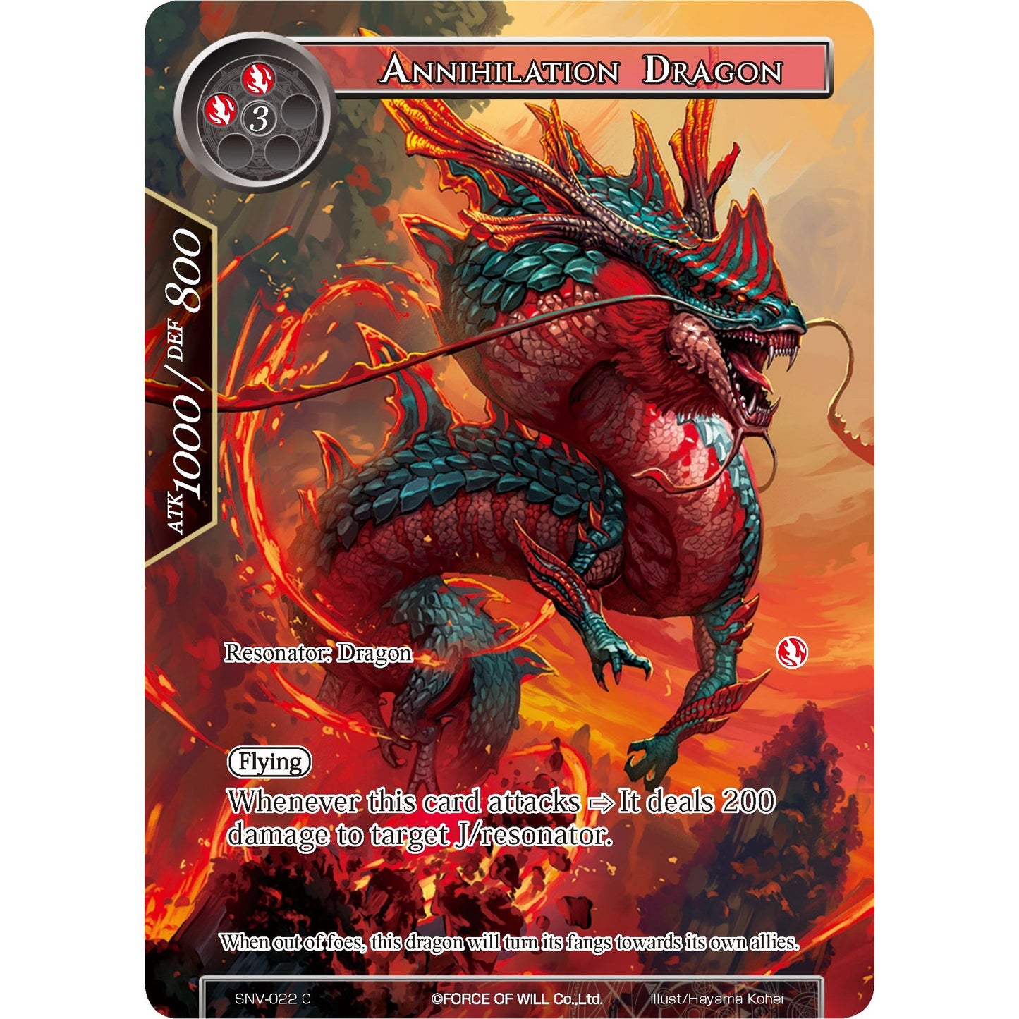 Image for Annihilation Dragon (Full Art) (SNV-022) (SNV) - Force of Will