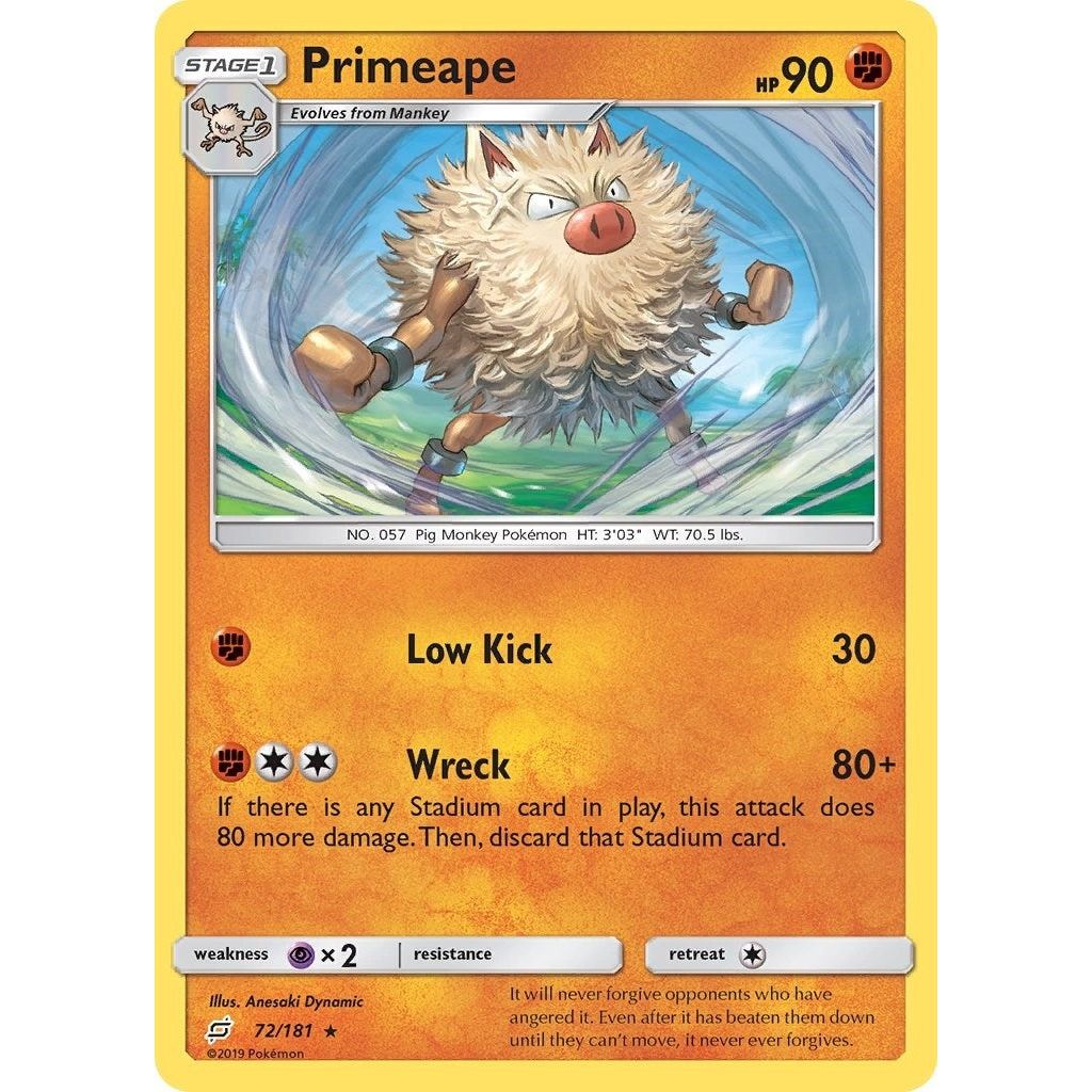 Image for Primeape (72/181) (SM9) - Pokemon