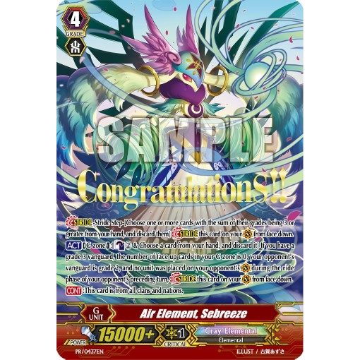 Image for Air Element, Sebreeze (PR/0437EN) (PR) - Cardfight Vanguard