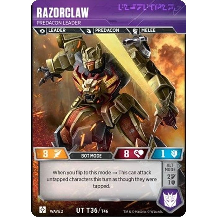 Image for Razorclaw - Predacon Leader (36) (TRW2) - Transformers TCG