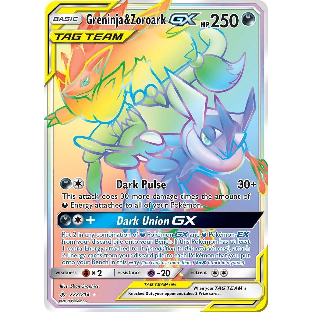 Image for Greninja & Zoroark GX (Secret) (222/214) (SM10) - Pokemon