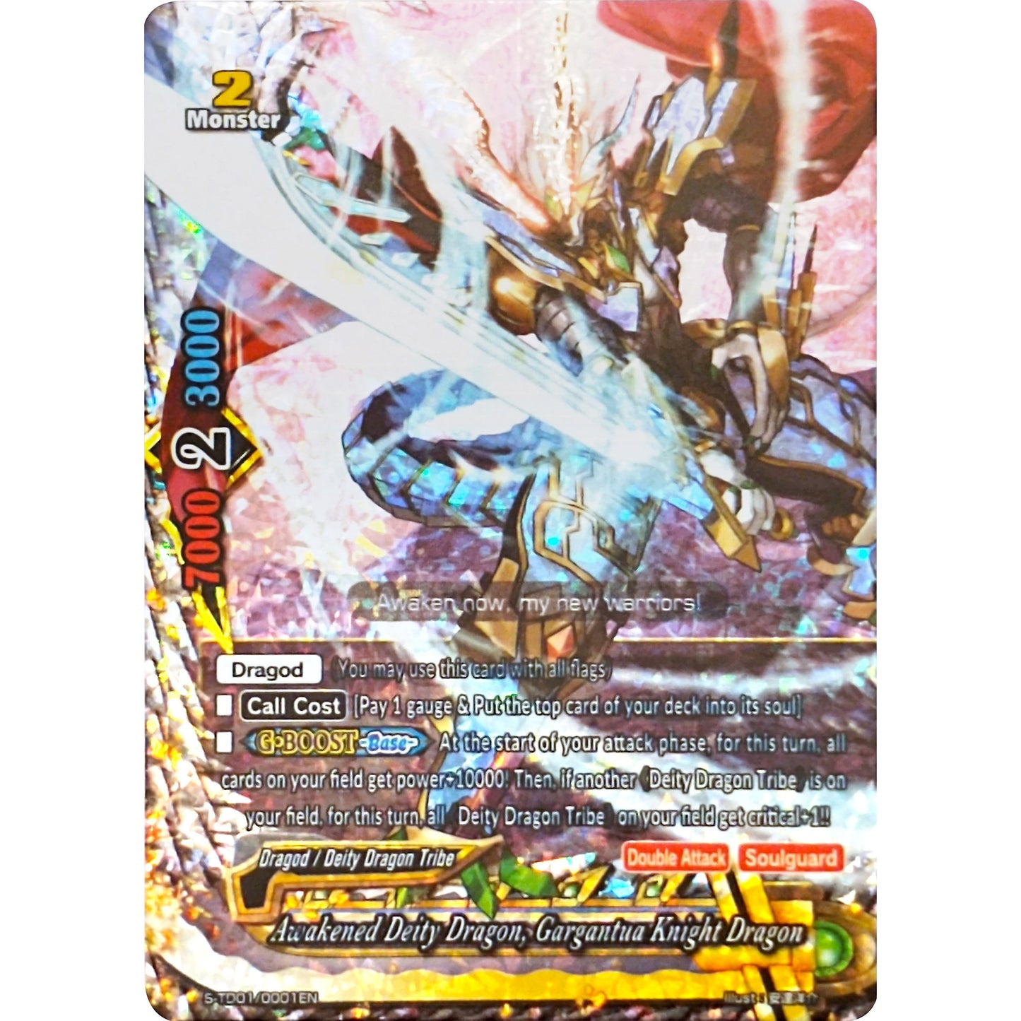 Image for Awakened Deity Dragon, Gargantua Knight Dragon (RR Foil) (S-TD01/0001EN) (S-TD01) - Future Card BuddyFight