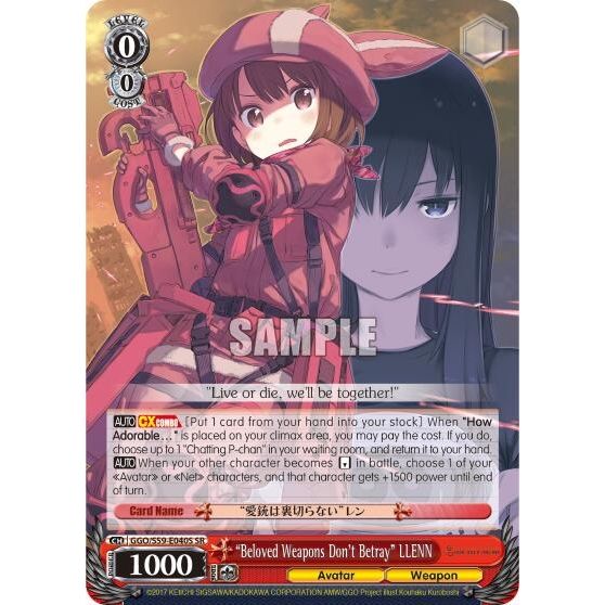Image for "Beloved Weapons Don't Betray" LLENN (SR) (GGO/S59-E040S SR) (GGO/S59) - Weiss Schwarz