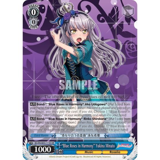 Image for "Blue Roses in Harmony" Yukina Minato (HR) (BD/EN-W03-111H HR) (BD/EN-W03) - Weiss Schwarz