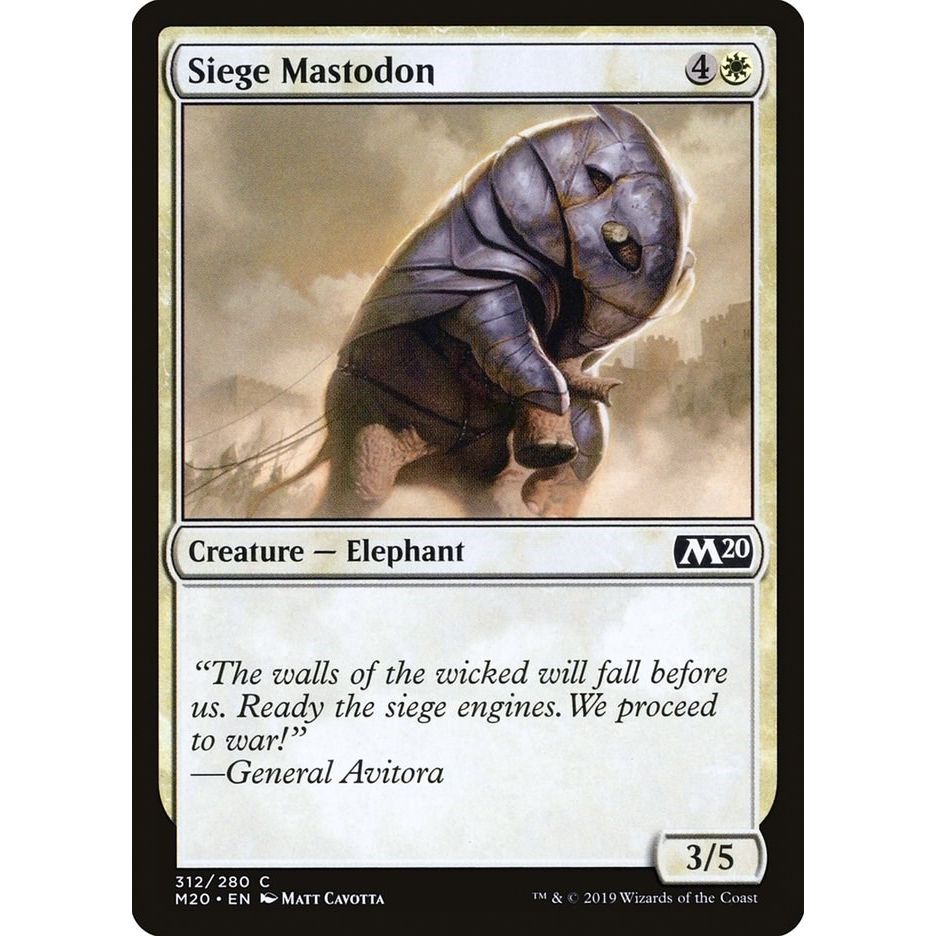 Image for Siege Mastodon (312) (M20) - Magic: The Gathering