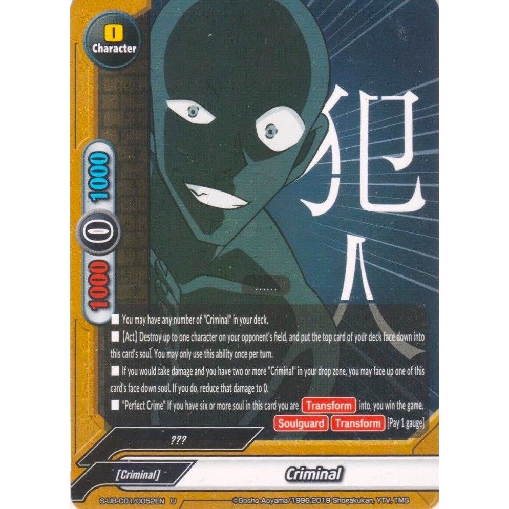 Image for Criminal (C) (S-UB-C01/0052EN) (S-UB-C01) - Future Card BuddyFight