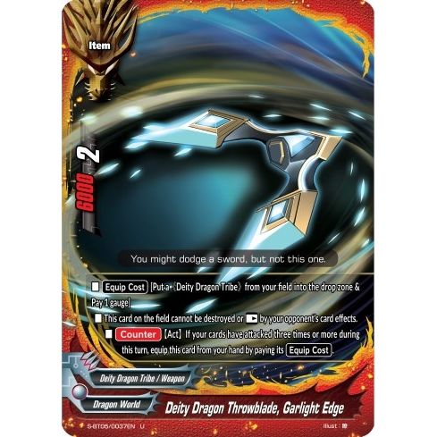 Image for Deity Dragon Throwing Knife, Garlight Edge (S-BT05/0037EN) (S-BT05) - Future Card BuddyFight