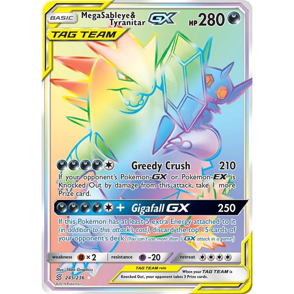 Image for Mega Sableye & Tyranitar GX (Secret) (245/236) (SM11) - Pokemon