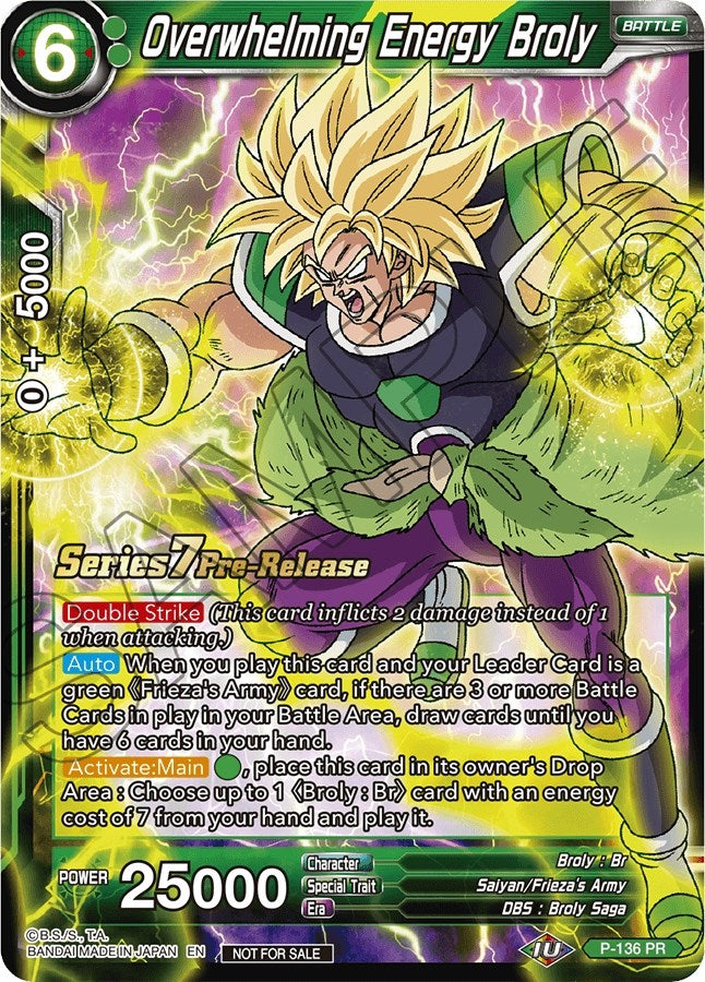 Image for Overwhelming Energy Broly (Alt Art) (P-136) (PR) - Dragon Ball Super: Masters