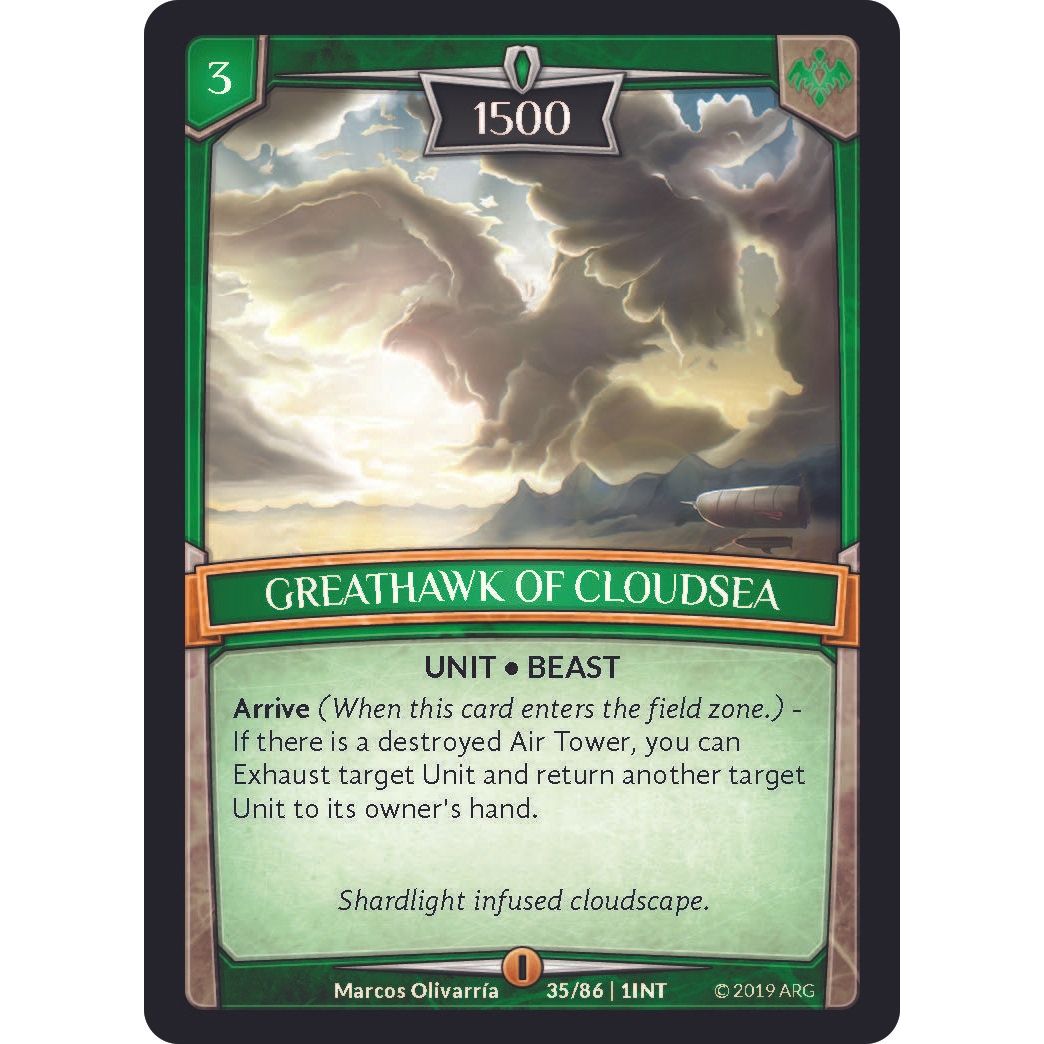 Image for Greathawk of Cloudsea (35/86 | 1INT) (INT) - Argent Saga TCG