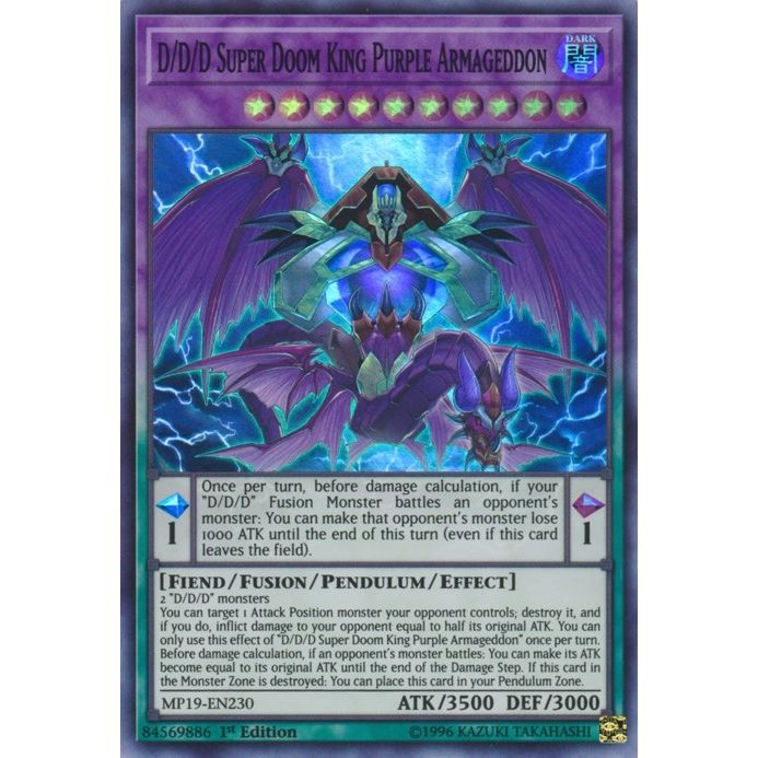 Image for D/D/D Super Doom King Purple Armageddon (MP19-EN230) (MP19) - YuGiOh