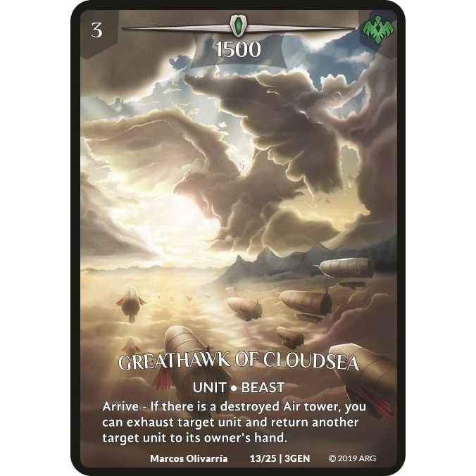 Image for Greathawk of Cloudsea (13/25 | 3GEN) (GEN) - Argent Saga TCG