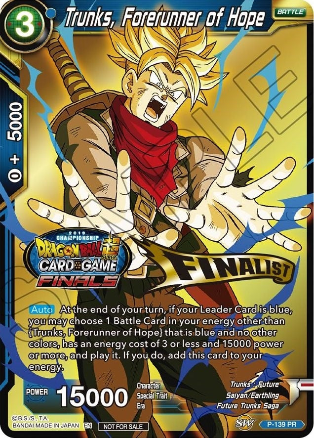 Image for Trunks, Forerunner of Hope (Championship Final 2019) (Finalist) (P-139) (TPR) - Dragon Ball Super: Masters
