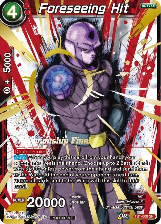 Image for Foreseeing Hit (Championship Final 2019) (TB1-008) (TPR) - Dragon Ball Super: Masters