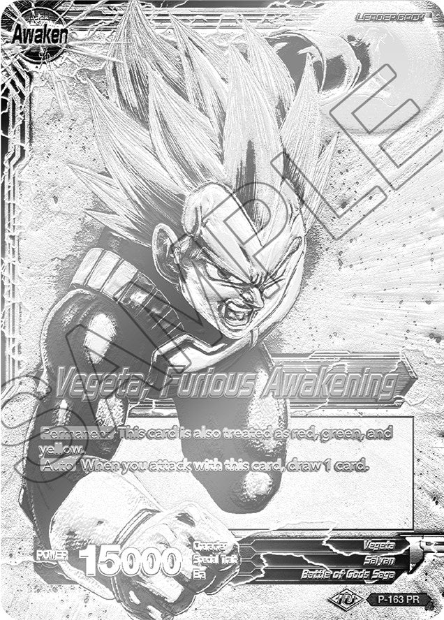 Image for Vegeta // Vegeta, Furious Awakening (Championship Final 2019) (SIlver Metal Foil) (P-163) (TPR) - Dragon Ball Super: Masters