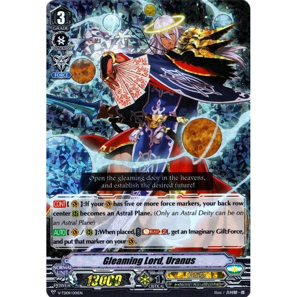 Image for Gleaming Lord, Uranus (RRR Foil) (V-TD09/001EN) (V-TD09) - Cardfight Vanguard