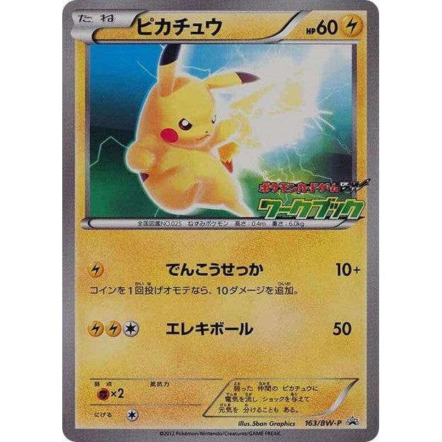 Image for Pikachu - 163/BW-P (JP PKM BW National Illustrated Encyclopedia) (163/BW-P) (PR) - Pokemon