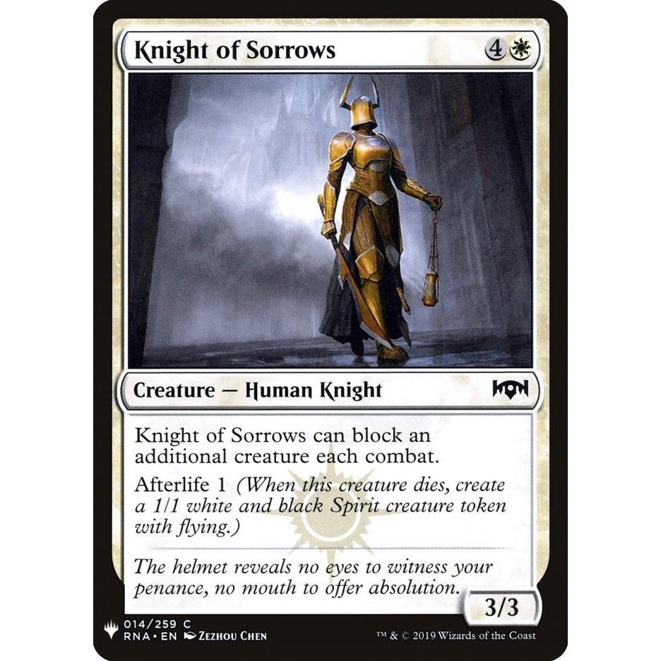 Image for Knight of Sorrows (14) (LIST) - Magic: The Gathering
