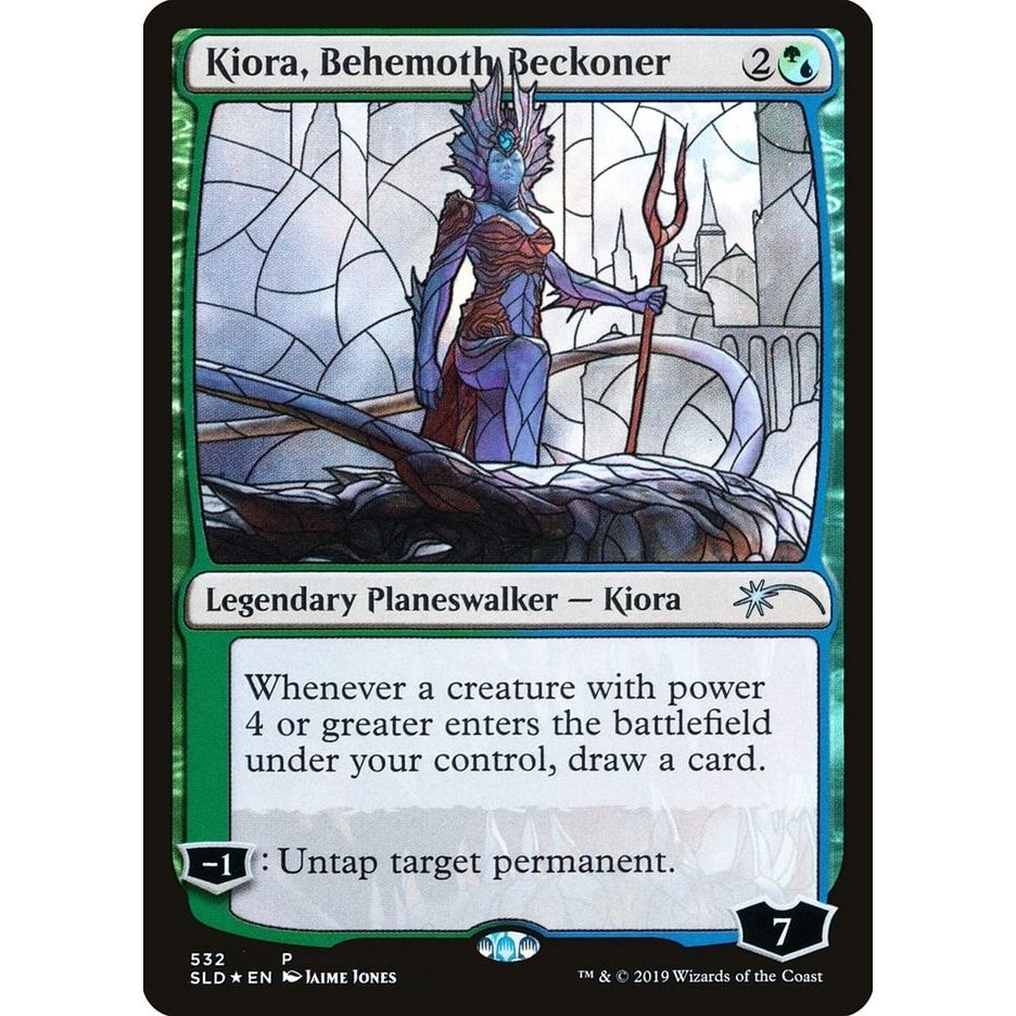 Image for Kiora, Behemoth Beckoner (Stained Glass) (532) (SLD) - Magic: The Gathering