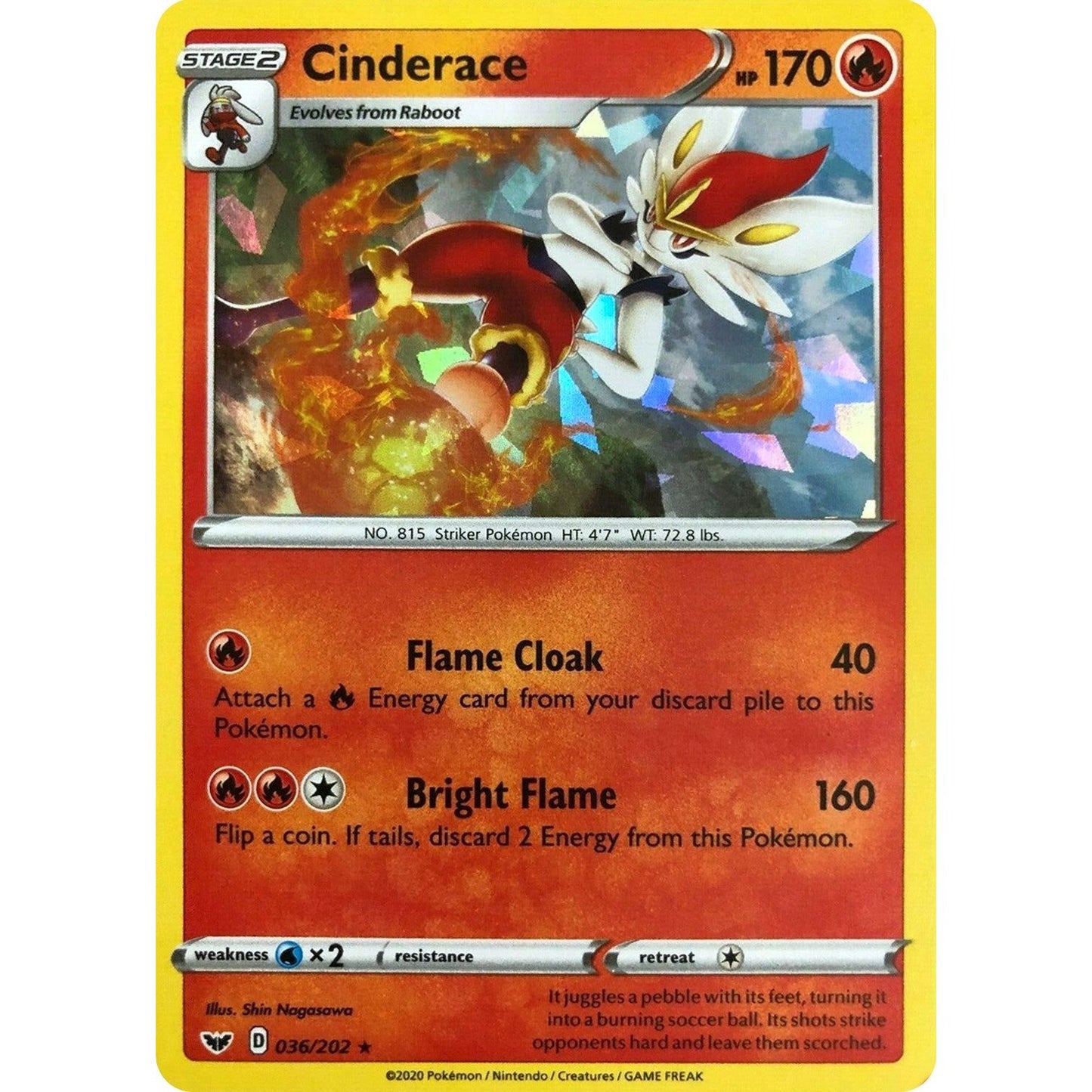 Image for Cinderace - 036/202 (Cracked Ice Holo) (036/202) (PR) - Pokemon