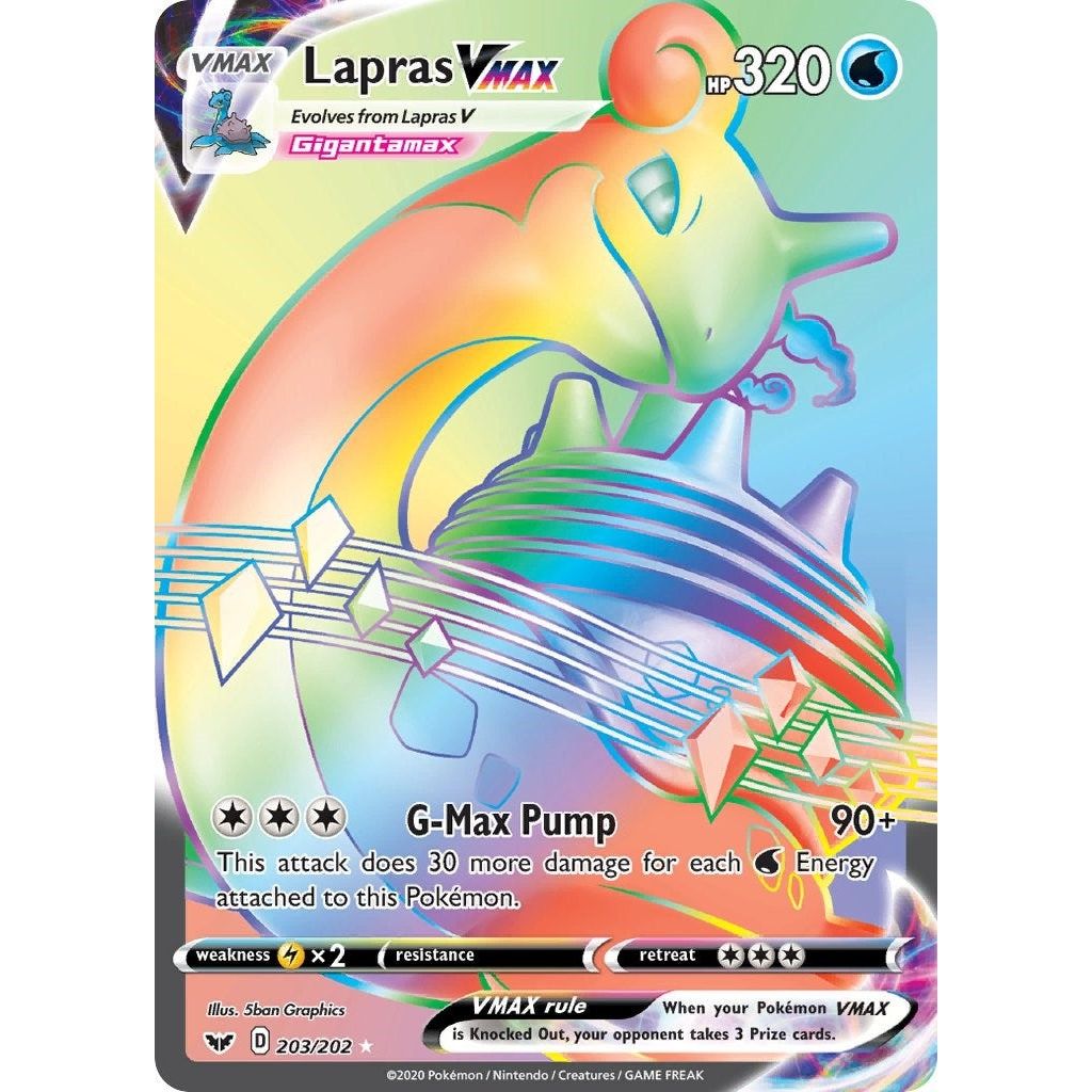 Image for Lapras VMAX (Secret) (203/202) (SWSH01) - Pokemon