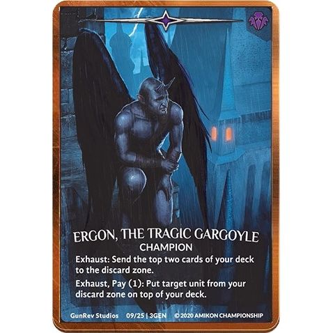 Image for Ergon, the Tragic Gargoyle (Regular Art Bronze Metal Prize Card) (9/25 3GEN) (PR) - Argent Saga TCG