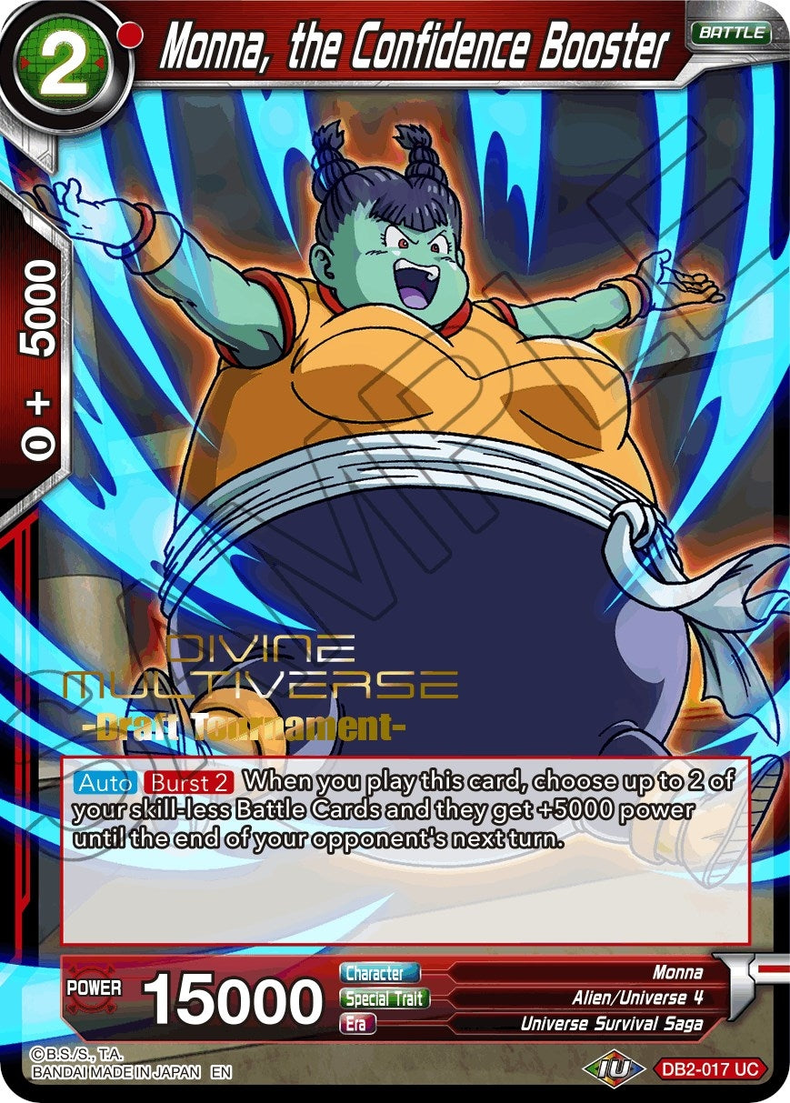 Image for Monna, the Confidence Booster (Divine Multiverse Draft Tournament) (DB2-017) (TPR) - Dragon Ball Super: Masters