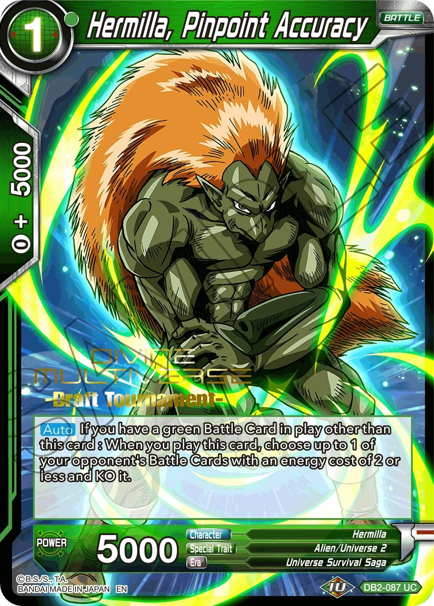 Image for Hermilla, Pinpoint Accuracy (Divine Multiverse Draft Tournament) (DB2-087) (TPR) - Dragon Ball Super: Masters