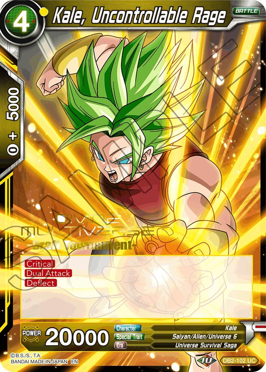 Image for Kale, Uncontrollable Rage (Divine Multiverse Draft Tournament) (DB2-102) (TPR) - Dragon Ball Super: Masters