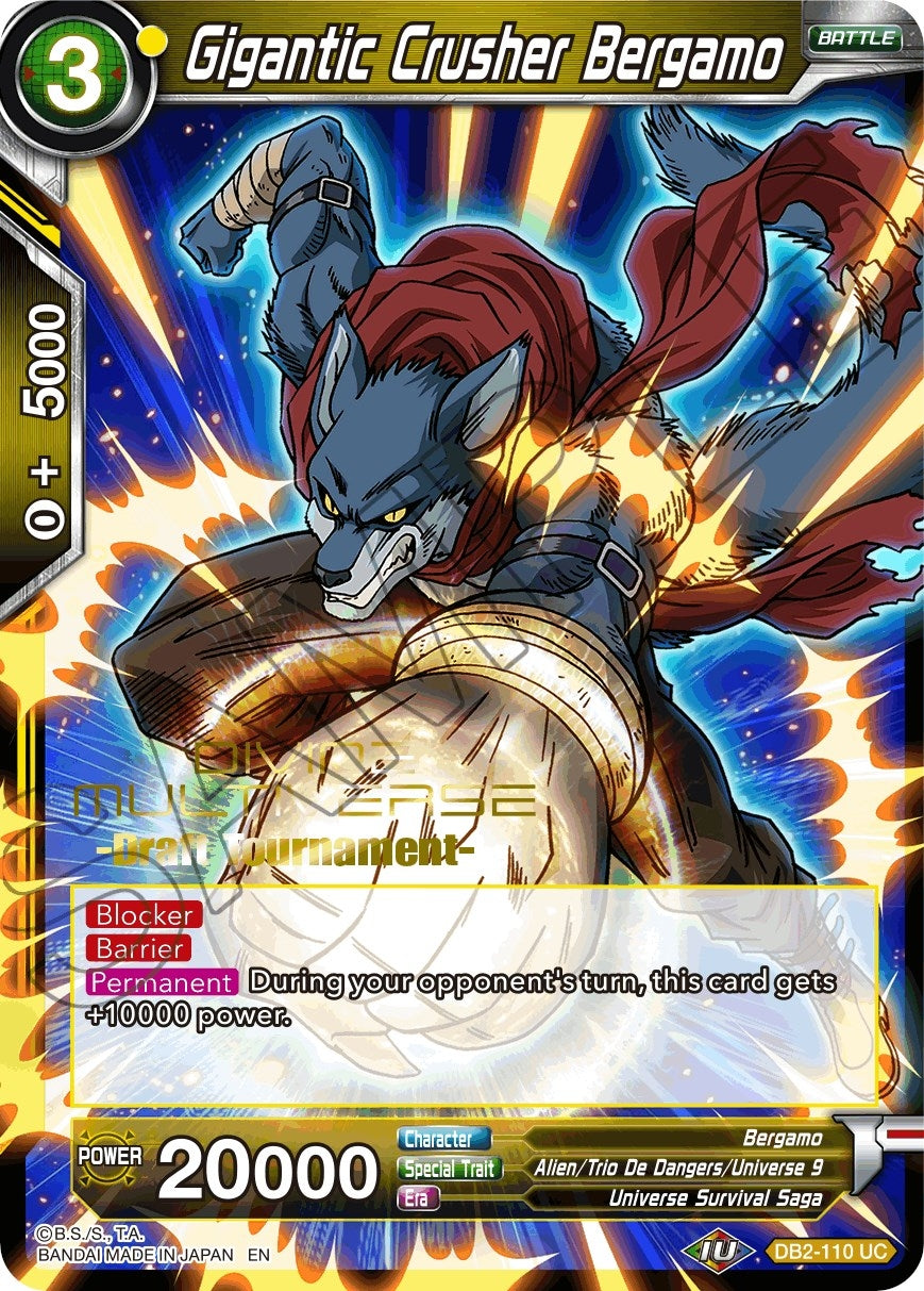 Image for Gigantic Crusher Bergamo (Divine Multiverse Draft Tournament) (DB2-110) (TPR) - Dragon Ball Super: Masters