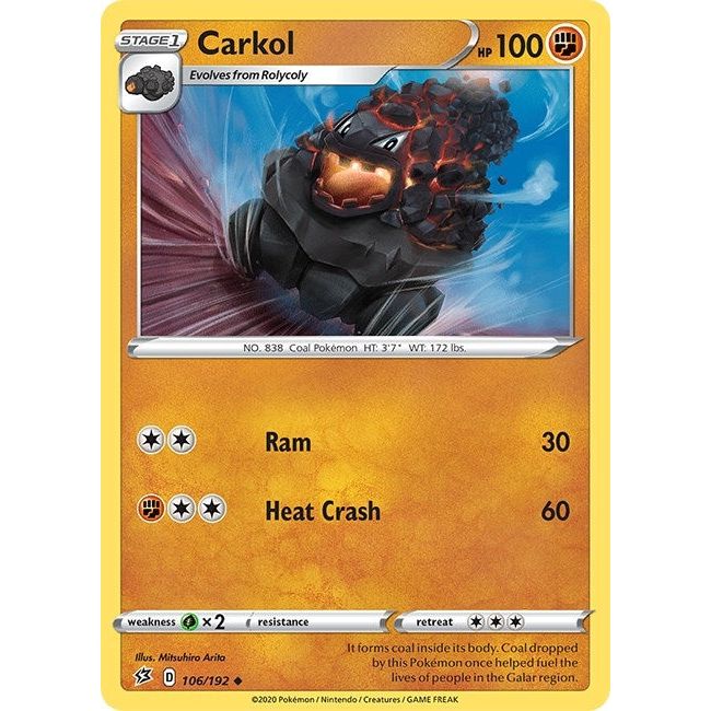 Image for Carkol (106/192) (SWSH02) - Pokemon