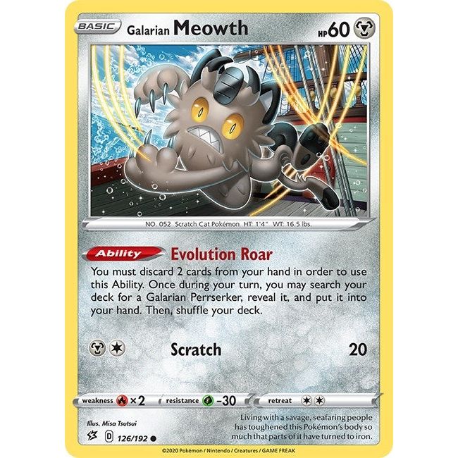 Image for Galarian Meowth (126/192) (SWSH02) - Pokemon