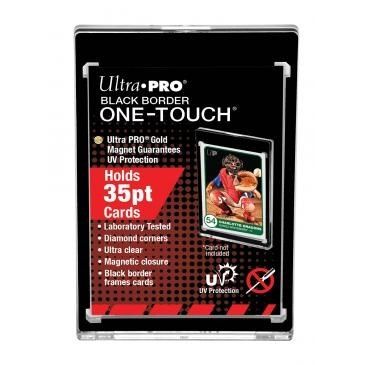 Image for 35pt Black Border UV One-Touch Magnetic Card Holders - Collectible Storage