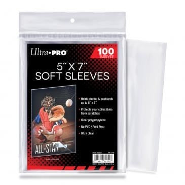 Image for Ultra PRO 5" x 7" Soft Sleeves (100-Pack) - Card Sleeves