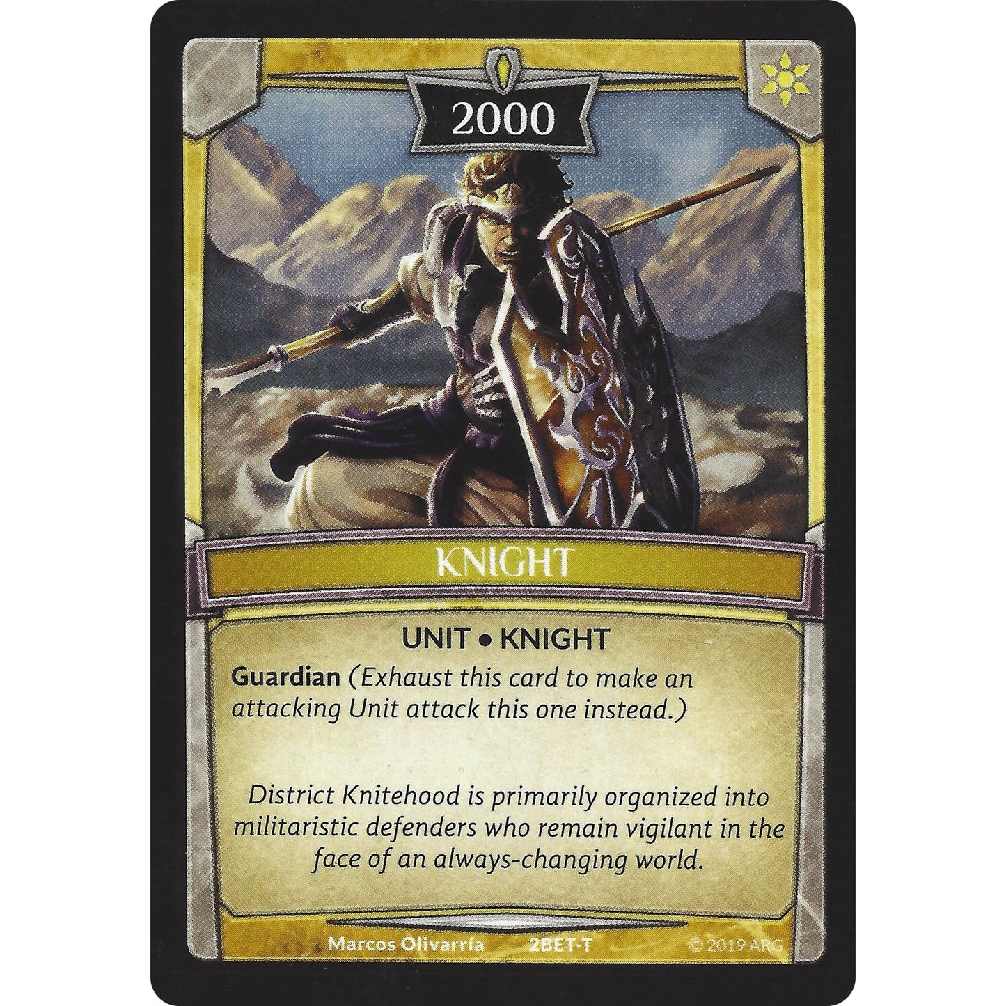 Image for Knight Token (2000 Power with Guardian) (2BET-2) (BET) - Argent Saga TCG