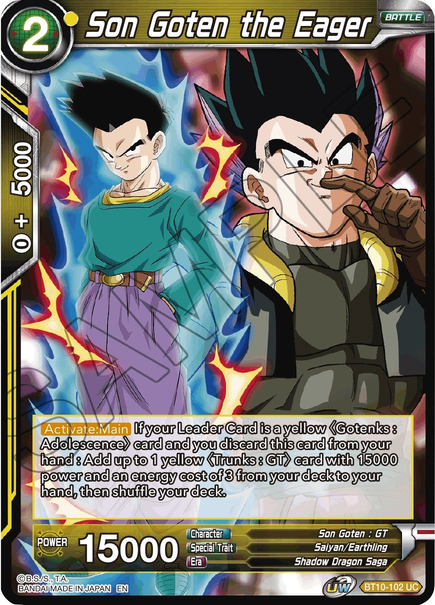 Image for Son Goten the Eager (BT10-102) (DBS-B10) - Dragon Ball Super: Masters