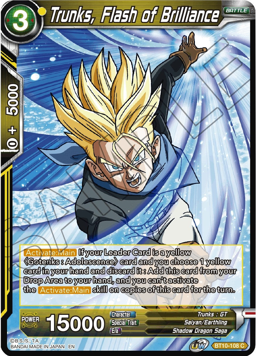 Image for Trunks, Flash of Brilliance (BT10-108) (DBS-B10) - Dragon Ball Super: Masters