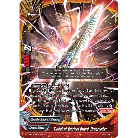 Image for Turbulent Warlord Sword, Dragzamber (S-UB05/0043EN) (S-UB05) - Future Card BuddyFight