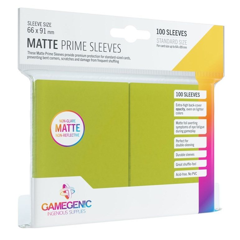 Image for GameGenic Matte Prime Sleeve - Standard Size - Lime (100-Pack) - Card Sleeves