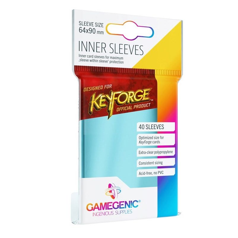 Image for GameGenic KeyForge Inner Sleeves - Clear (40-Pack) - Card Sleeves