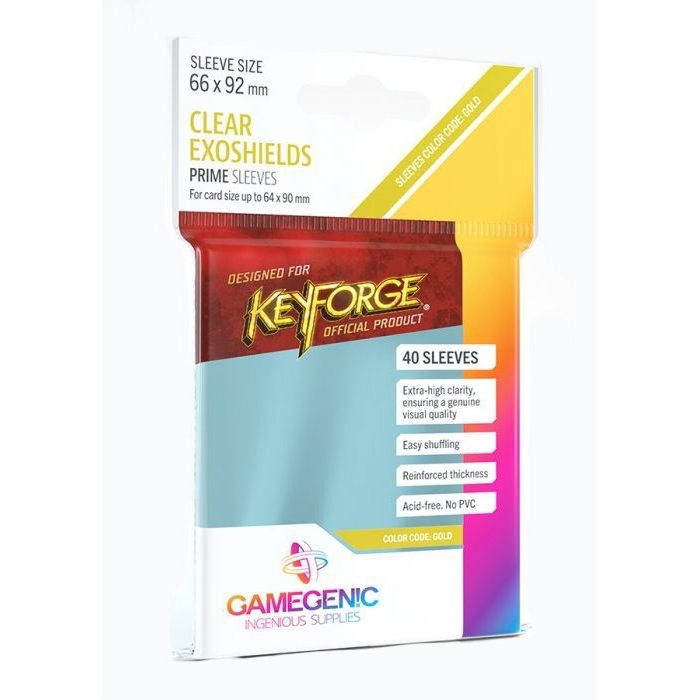 Image for GameGenic KeyForge Exoshields - Clear (40-Pack) - Card Sleeves