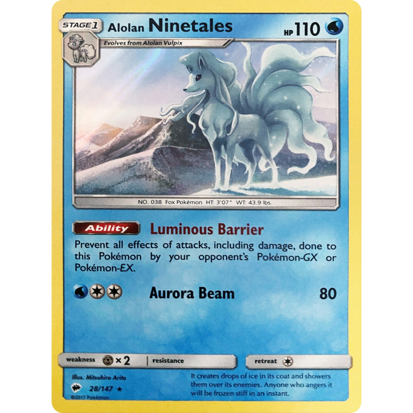Image for Alolan Ninetales - 28/147 (Water Web Holo) (028/147) (MCAP) - Pokemon