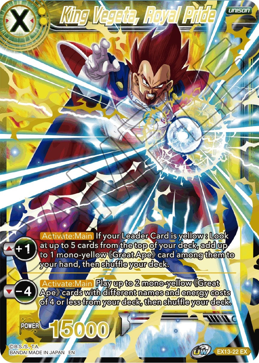 Image for King Vegeta, Royal Pride (EX13-22) (DBS-BE13) - Dragon Ball Super: Masters