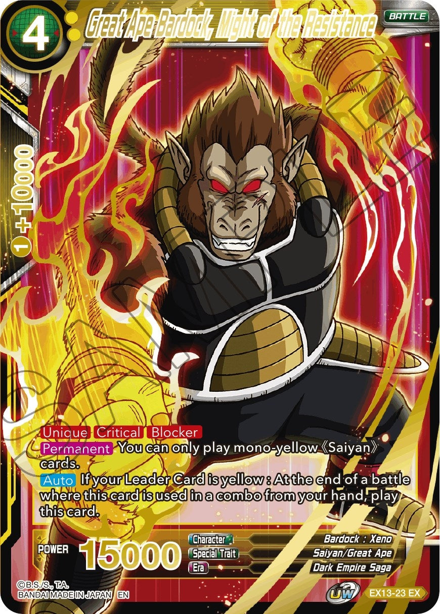 Image for Great Ape Bardock, Might of the Resistance (EX13-23) (DBS-BE13) - Dragon Ball Super: Masters