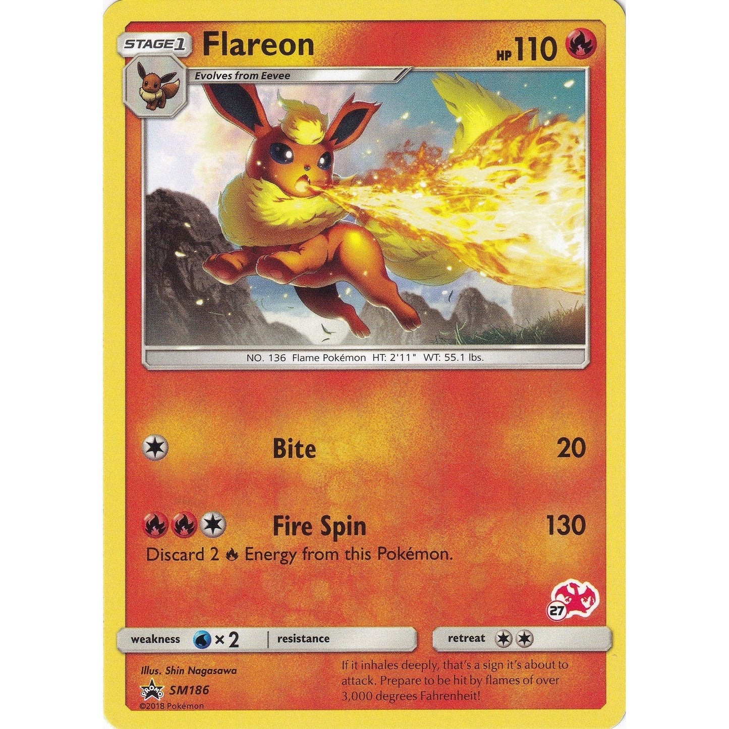 Image for Flareon - SM186 (#27 Charizard Stamped) (SM186) (BTA) - Pokemon