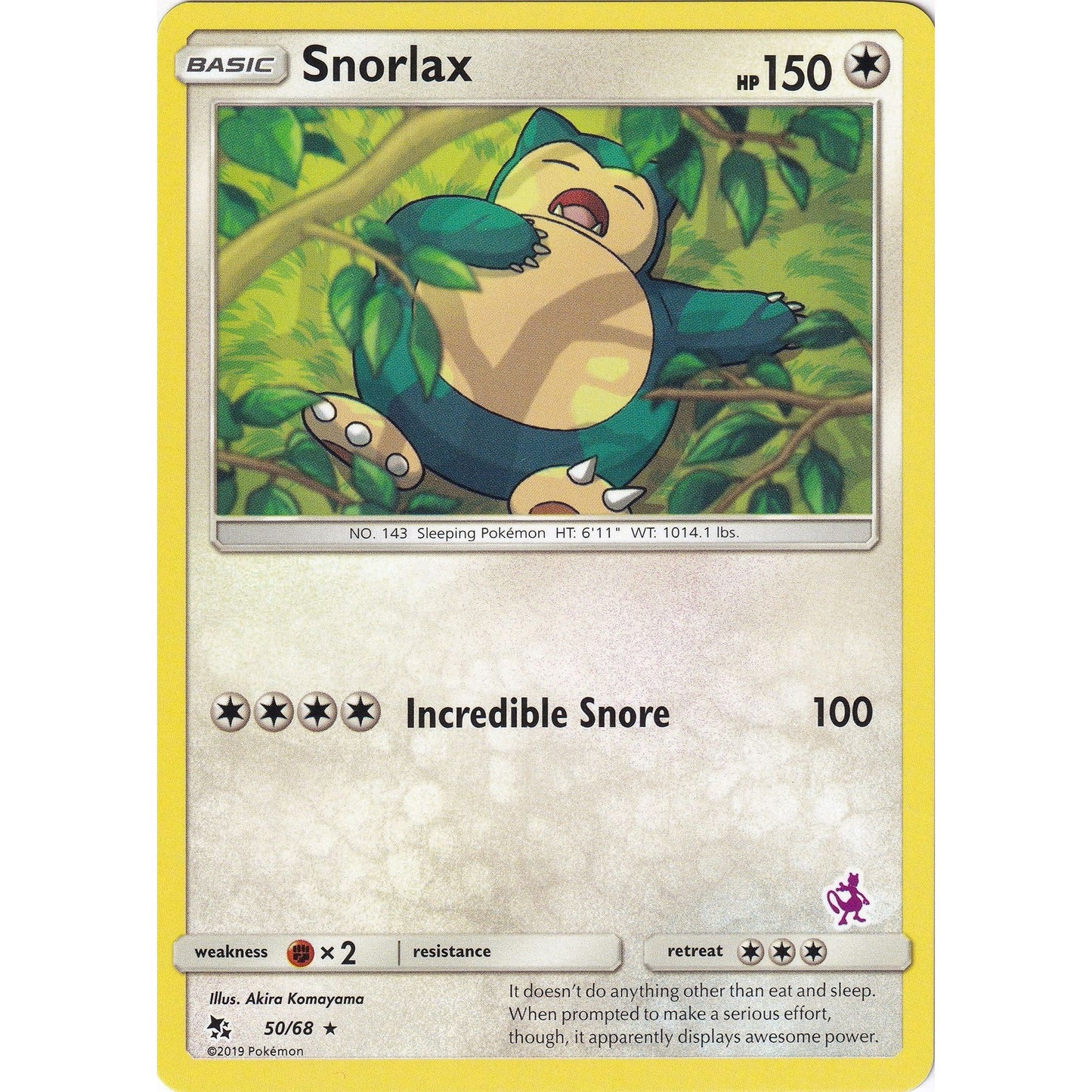 Image for Snorlax - 50/68 (Mewtwo Stamped) (050/068) (BTA) - Pokemon