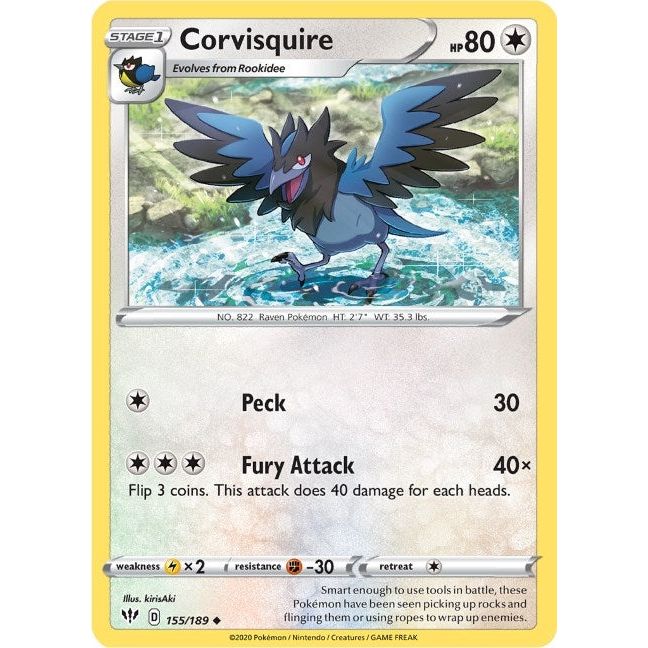 Image for Corvisquire (155/189) (SWSH03) - Pokemon